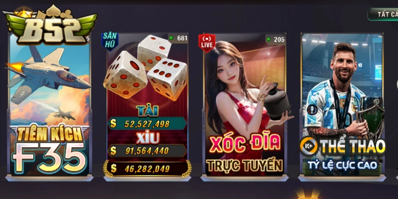 Trang game B52 CLUB độc đáo, đậm cá tính Trang game B52 CLUB độc đáo, đậm cá tính